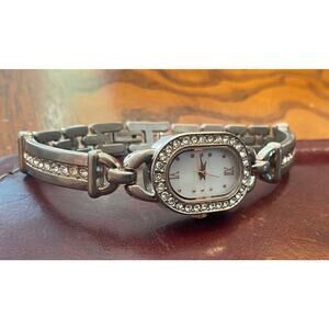 Women's 18mm Silver Tone allude Watch, Rose Gold Tone and Crystal Accents